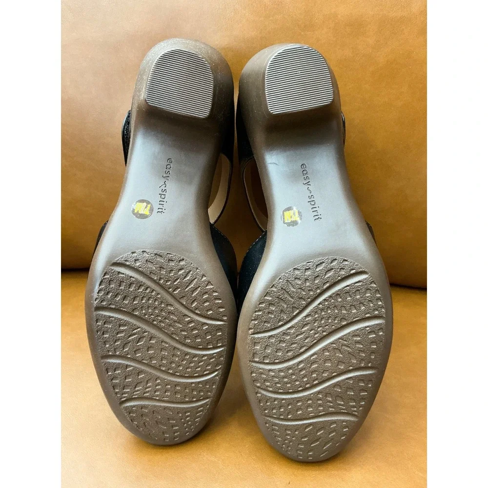 Easy Spirit Casity Mary Jane Heels Womens 7.5 Black Comfort Pump